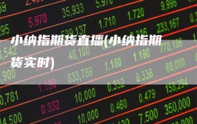 小纳指期货直播(小纳指期货实时)