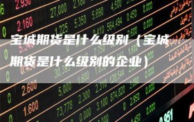 宝城期货是什么级别（宝城期货是什么级别的企业）