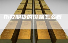 指数期货的价格怎么看