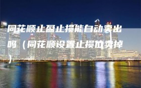 同花顺止盈止损能自动卖出吗（同花顺设置止损位卖掉）