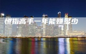 恒指高手一年能赚多少