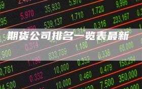 期货公司排名一览表最新
