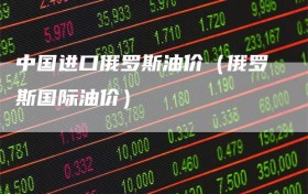 中国进口俄罗斯油价（俄罗斯国际油价）