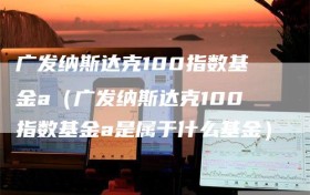 广发纳斯达克100指数基金a（广发纳斯达克100指数基金a是属于什么基金）