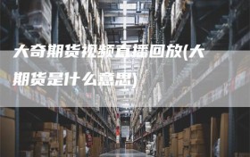 大奇期货视频直播回放(大期货是什么意思)