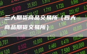 三大期货商品交易所（四大商品期货交易所）
