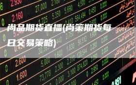 尚品期货直播(尚策期货每日交易策略)