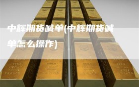 中辉期货喊单(中辉期货喊单怎么操作)