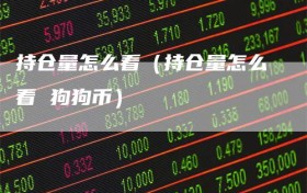 持仓量怎么看（持仓量怎么看 狗狗币）