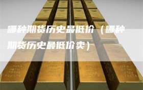 哪种期货历史最低价（哪种期货历史最低价卖）