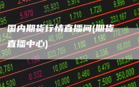 国内期货行情直播间(期货直播中心)