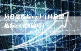 持仓量指标ccl（持仓量指标ccl的编写）