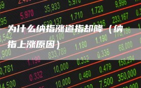 为什么纳指涨道指却降（纳指上涨原因）
