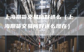 上海期货交易所好进么（上海期货交易所好进么现在）