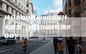 持仓600可用400是什么意思（持仓500可用200）