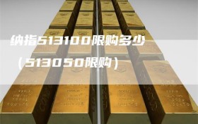纳指513100限购多少（513050限购）