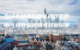 为什么赎回份额比持仓金额小（持仓金额和可赎回份额）