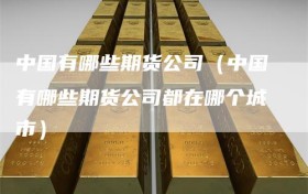 中国有哪些期货公司（中国有哪些期货公司都在哪个城市）