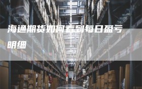 海通期货如何看到每日盈亏明细