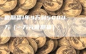 做期货1年9万到5000万（一万元做期货）