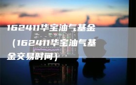 162411华宝油气基金（162411华宝油气基金交易时间）