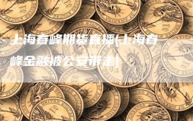 上海春峰期货直播(上海春峰金融被公安带走)