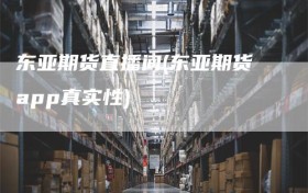 东亚期货直播间(东亚期货app真实性)