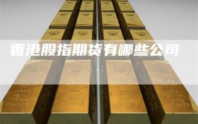香港股指期货有哪些公司