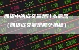 期货中的成交量是什么意思（期货成交量是哪个指标）
