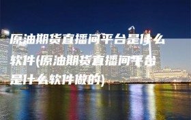 原油期货直播间平台是什么软件(原油期货直播间平台是什么软件做的)