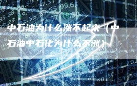 中石油为什么涨不起来（中石油中石化为什么不涨）
