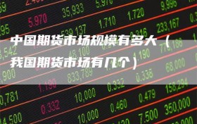 中国期货市场规模有多大（我国期货市场有几个）