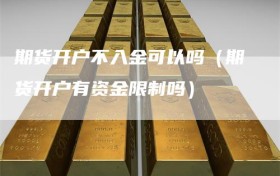 期货开户不入金可以吗（期货开户有资金限制吗）