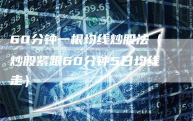 60分钟一根均线炒股法（炒股紧跟60分钟5日均线走）