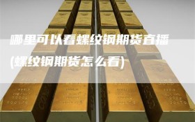 哪里可以看螺纹钢期货直播(螺纹钢期货怎么看)