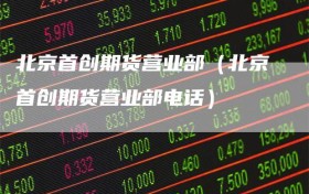 北京首创期货营业部（北京首创期货营业部电话）
