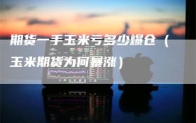 期货一手玉米亏多少爆仓（玉米期货为何暴涨）