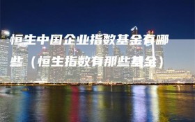 恒生中国企业指数基金有哪些（恒生指数有那些基金）