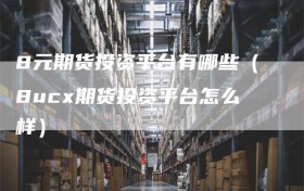 8元期货投资平台有哪些（8ucx期货投资平台怎么样）
