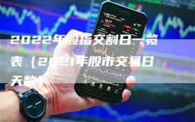 2022年股指交割日一览表（2021年股市交易日天数）
