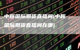 中辉国际期货直播间(中辉国际期货直播间在哪)