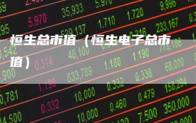恒生总市值（恒生电子总市值）