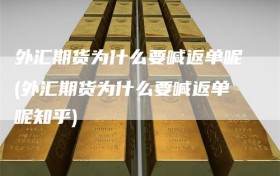 外汇期货为什么要喊返单呢(外汇期货为什么要喊返单呢知乎)