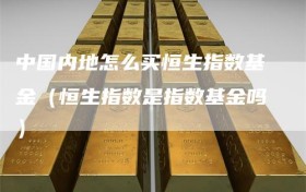 中国内地怎么买恒生指数基金（恒生指数是指数基金吗）