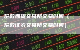 伦敦期货交易所交易时间（伦敦证券交易所交易时间）