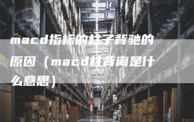 macd指标的柱子背驰的原因（macd柱背离是什么意思）