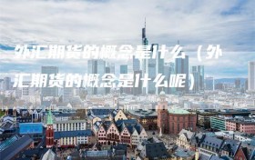 外汇期货的概念是什么（外汇期货的概念是什么呢）