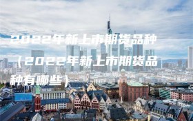 2022年新上市期货品种（2022年新上市期货品种有哪些）