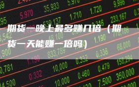 期货一晚上最多赚几倍（期货一天能赚一倍吗）