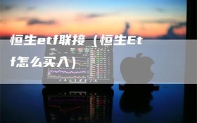 恒生etf联接（恒生Etf怎么买入）